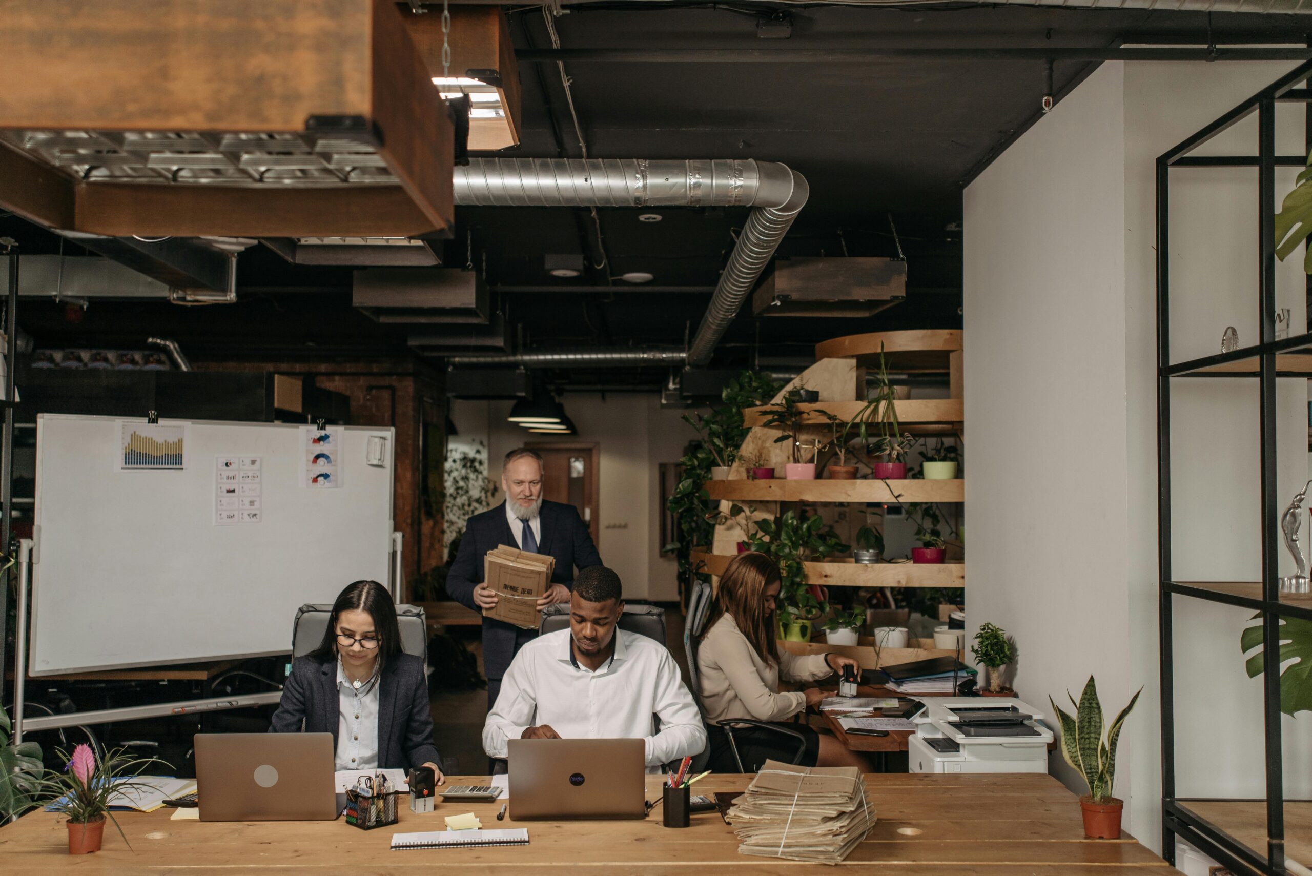 People working in the office.