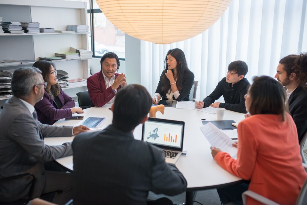 People in a meeting.